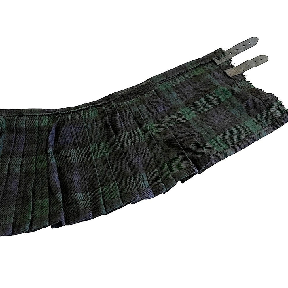 Kids Scottish Design Clan Black Watch Tartan Kilt Hook & Loop Closure Sz 3-4 - Picture 9 of 10